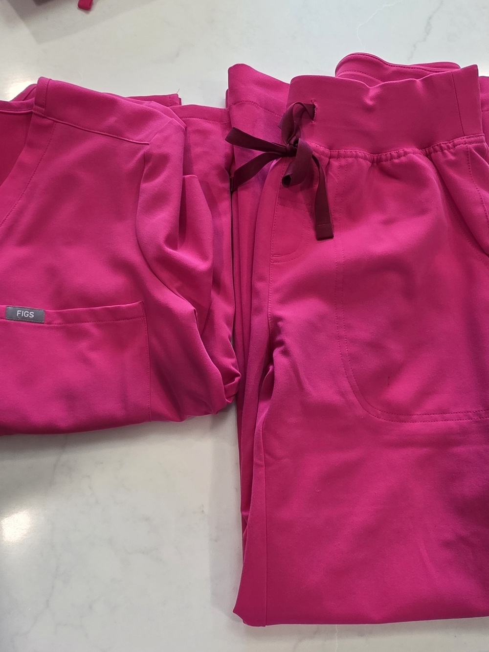 Figs Shocking Pink Scrub Set- XS Petite